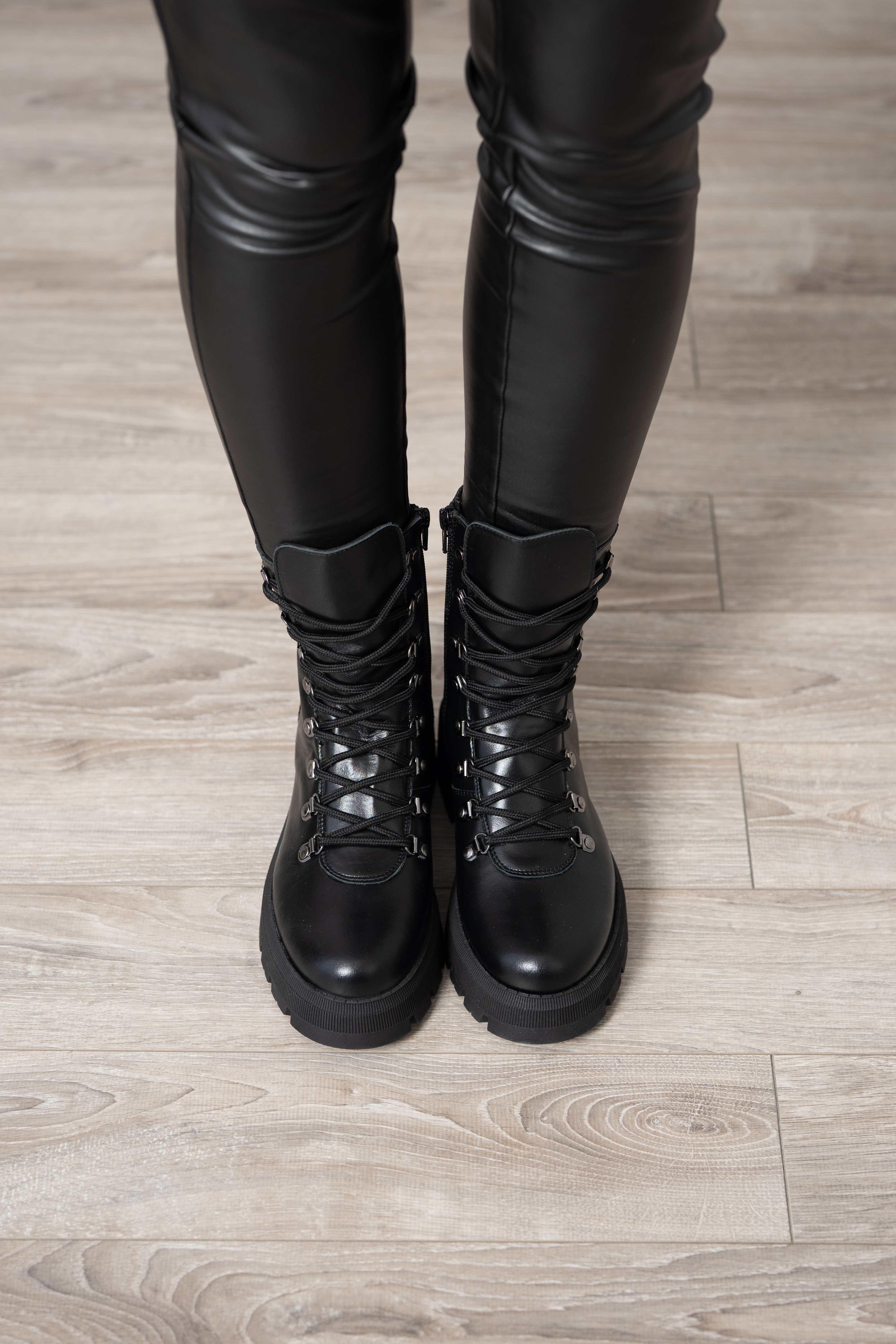 Ghete dama premium, Glemis, piele naturala - Cod: PS-1080-BV, Culoare: Negru, Marime: 35