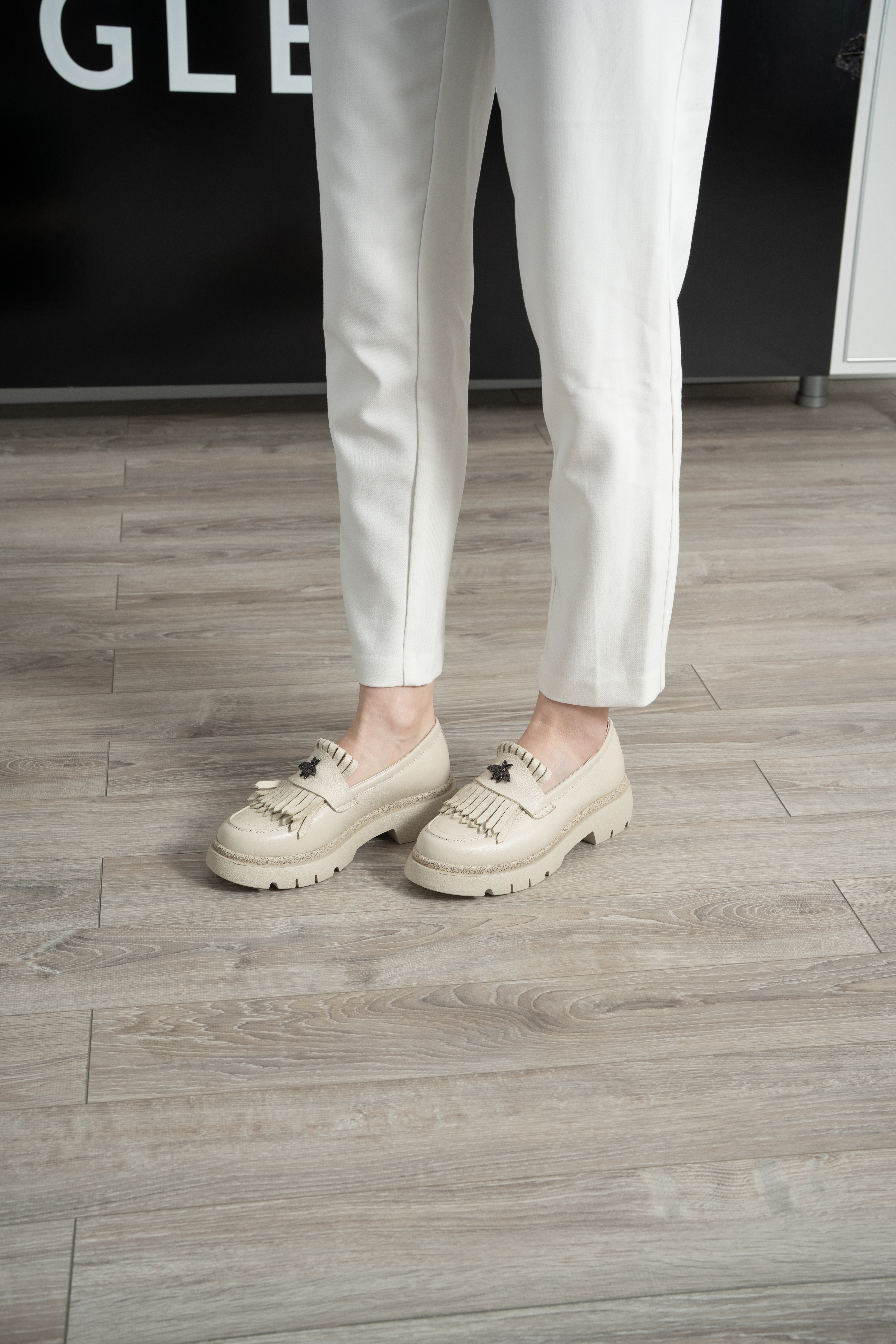 Mocasini dama, Glemis, piele naturala - Model: PS-ionela-1155, Culoare: Bej Bizon, Marime: 38 (25 cm)