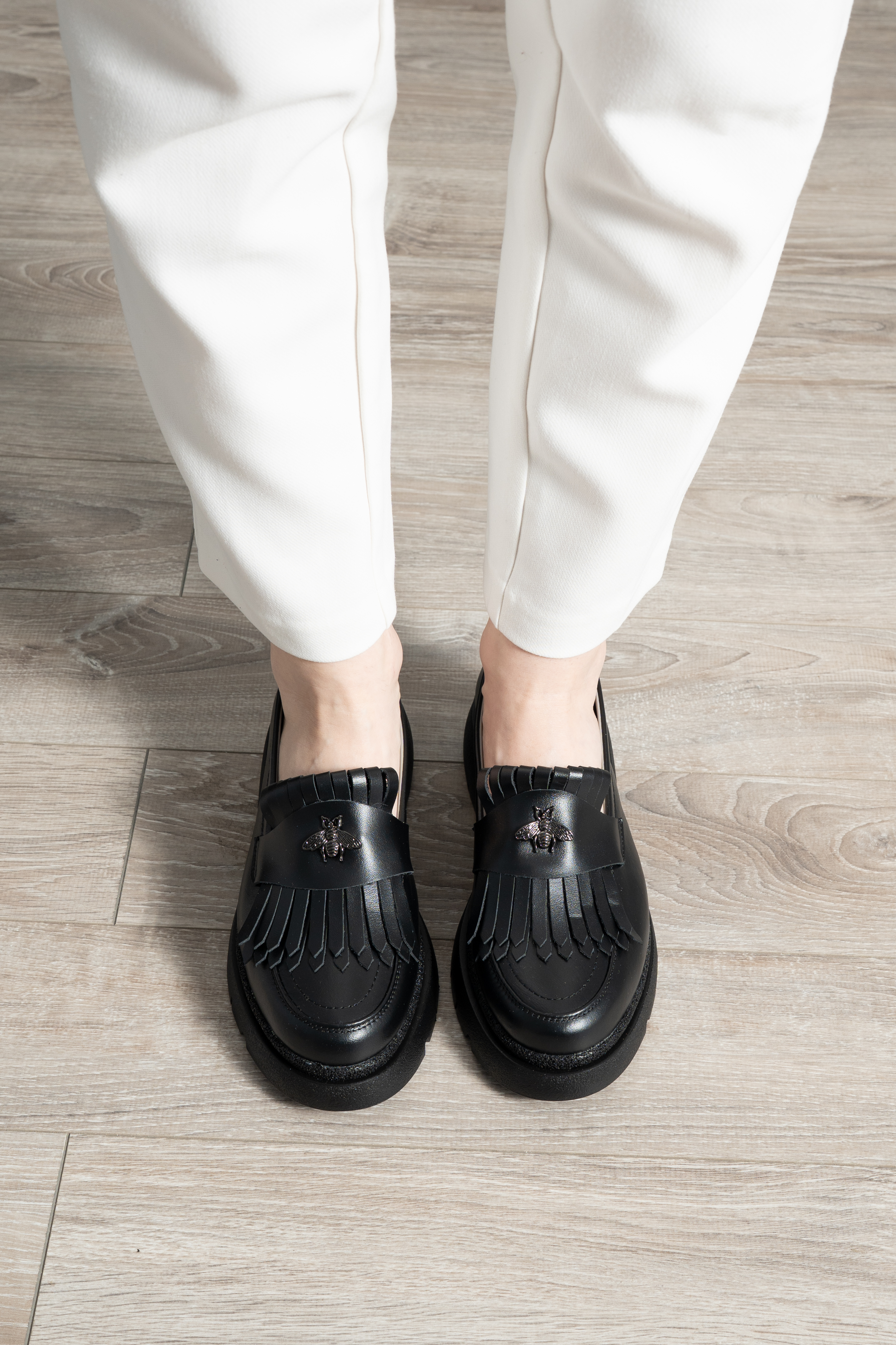 Mocasini dama, Glemis, piele naturala - Model: PS-ionela-1155, Culoare: Negru Box, Marime: 38 (25 cm)